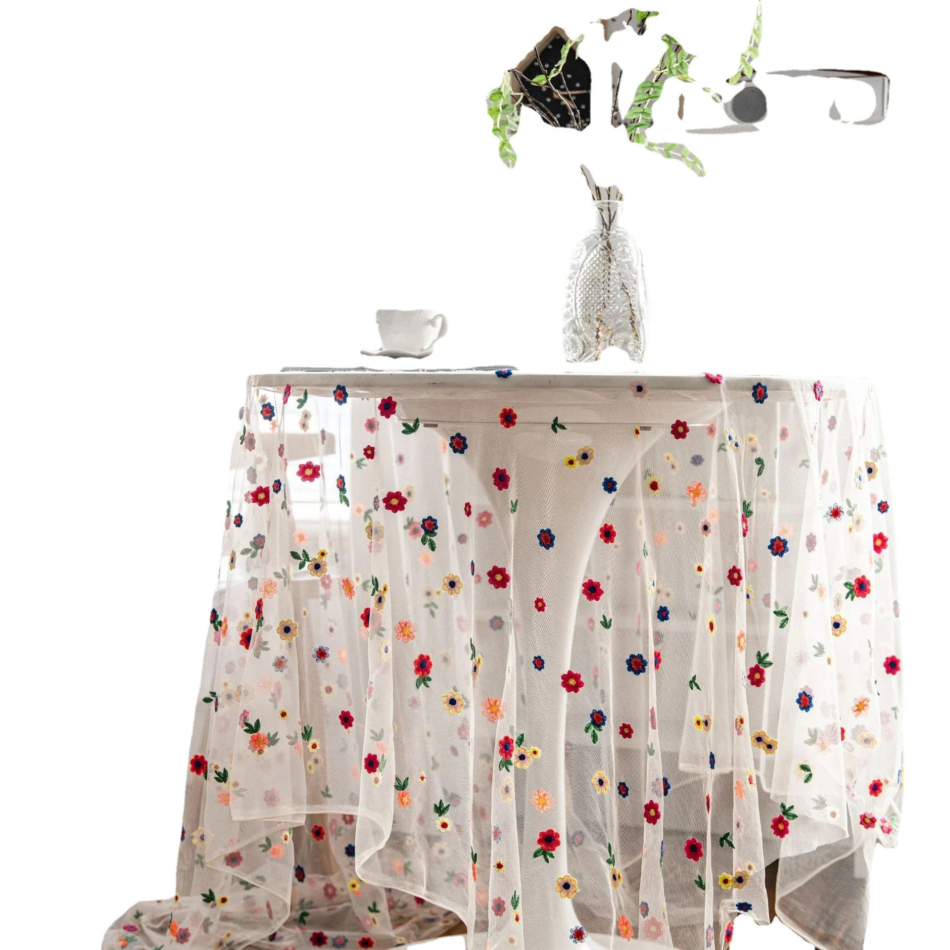 Цветная вышитая Цветочная Рождественская скатерть торт фон для фотосъемки