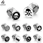 Серьги-гвоздики из нержавеющей стали в стиле панк для мужчин и женщин