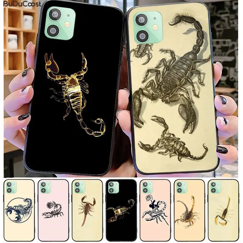 Милый чехол для телефона с изображением животного краба скорпиона iphone 12 pro max 11 XS
