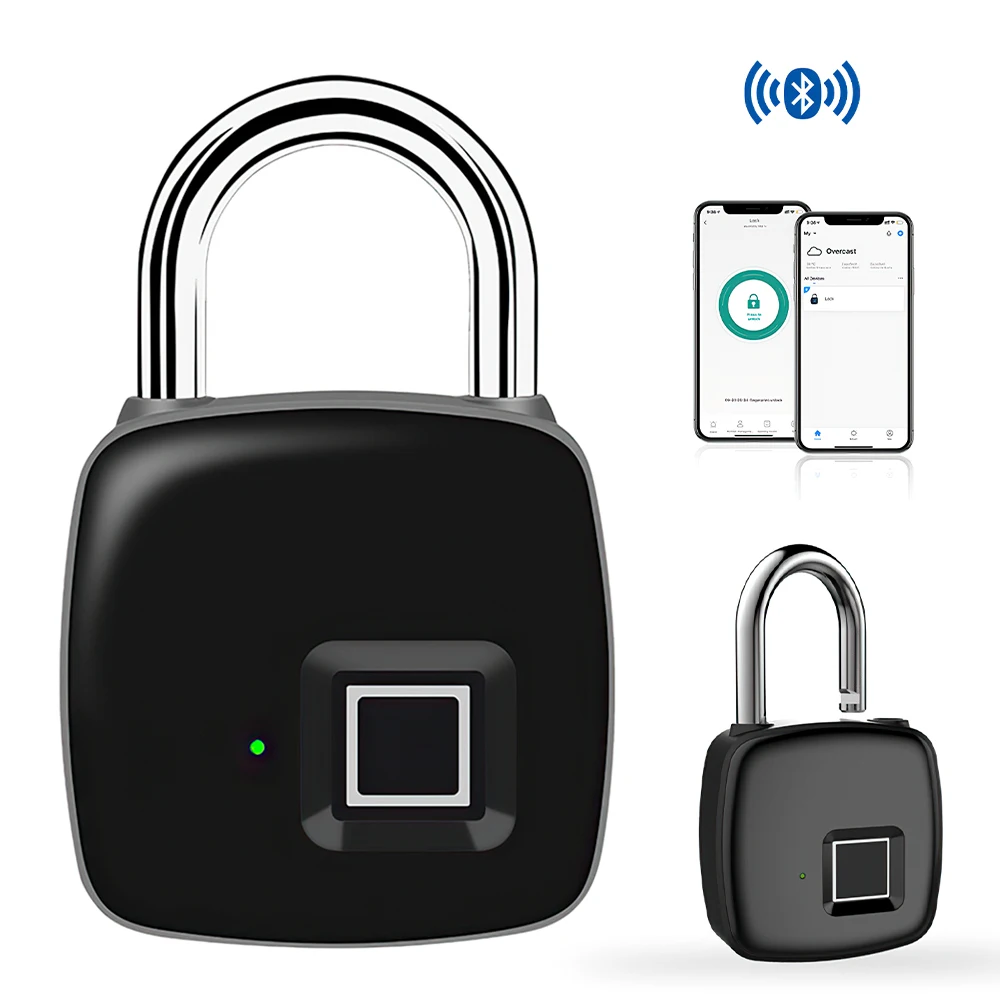

Smart Fingerprint Padlock Home Security Electric Lock Keyless Door Lock Zinc Alloy Waterproof Anti-theft Door Lock