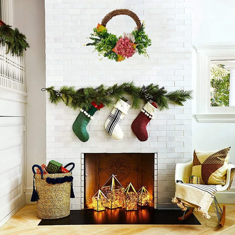 

Hydrangea Wreath Artificial Flower Wreath Handmade Floral Wreath Spring Garland for Front Door Wedding Party Home Decor