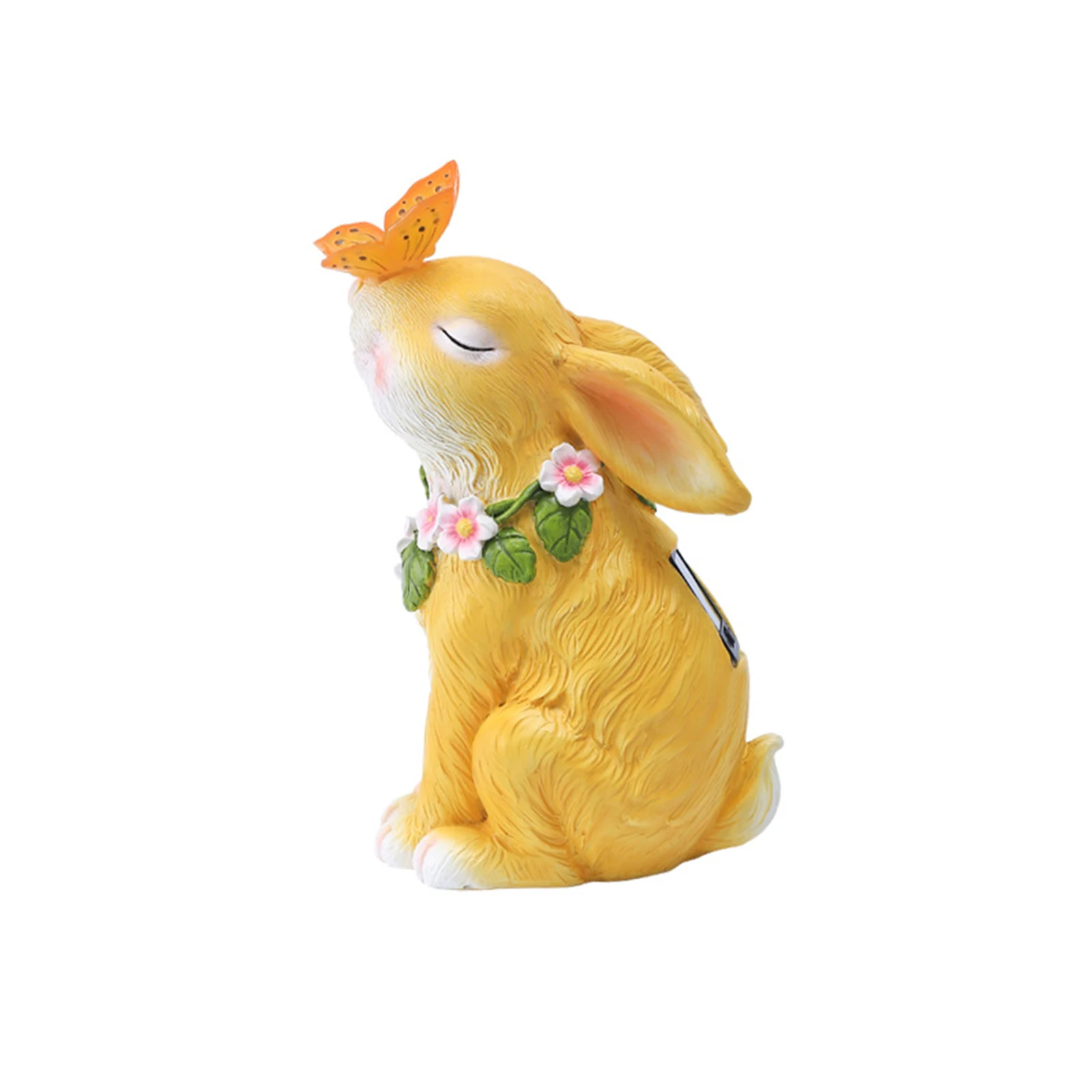 

New Cute Rabbit Solar Garden Light Waterproof Resin Animal Figurines for Outdoor Courtyard Lawn Decoration