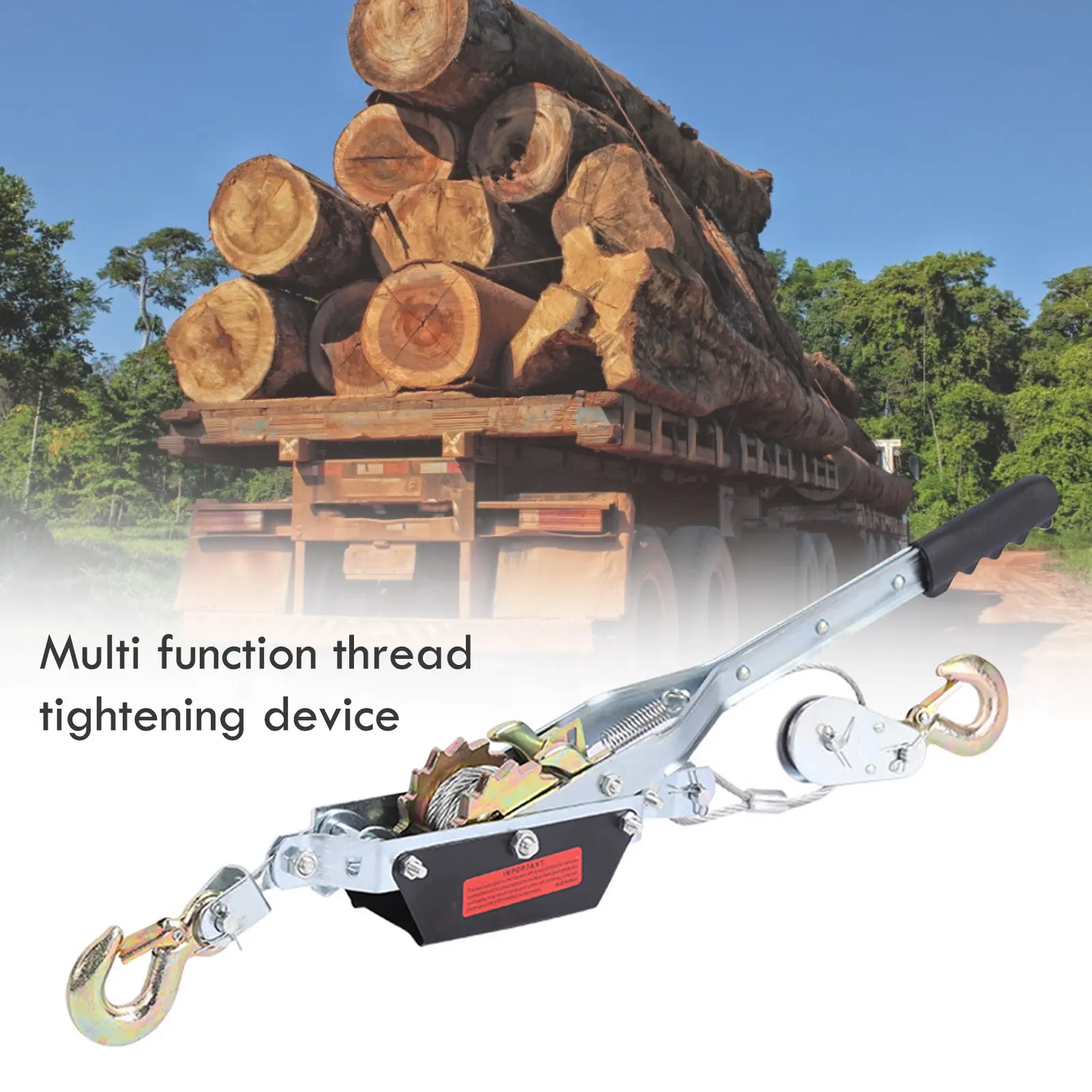 Съемник кабеля 1T2T Ручной крюк для лебедок Многофункциональный ручной натяжитель