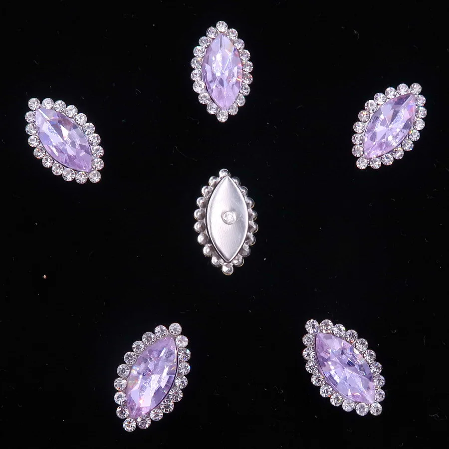 A18 Violet 4*8 мм 7*15 мм стеклянный кристалл со стразами в серебряном когтях настройки маркиза огранка маркиза пришить на свадьбное платье со стразами diy - Цвет: A18 Violet
