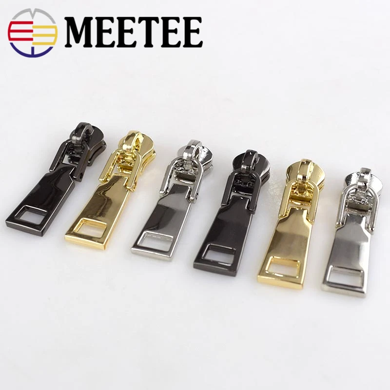 Meetee 10 шт. 5# высококачественные металлические ползунки для молнии для нейлоновой головы на молнии DIY сумка пуховик для одежды материал Ремонтный комплект G6-3