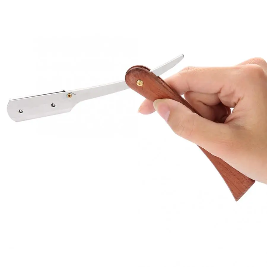 Бритва Классическая для парикмахера с прямым краем складной нож бритья Черной