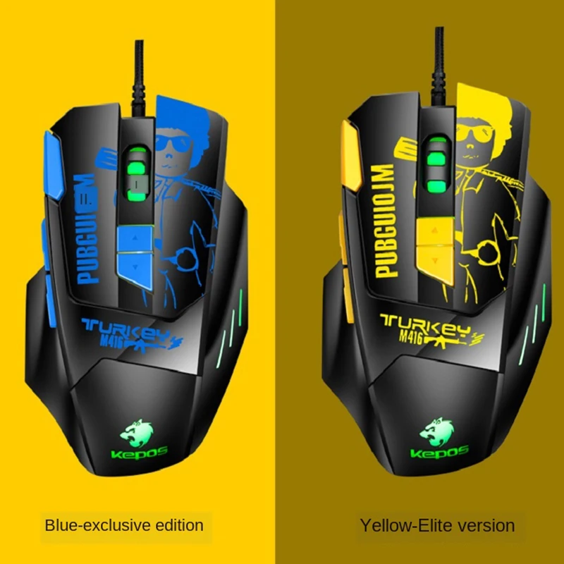 

Wired Gaming Mouse Colorful LED Breathing 4800 Dpi Optical Mice USB Cable Gamer Mause for Laptop Desktop PC Computer Accessories