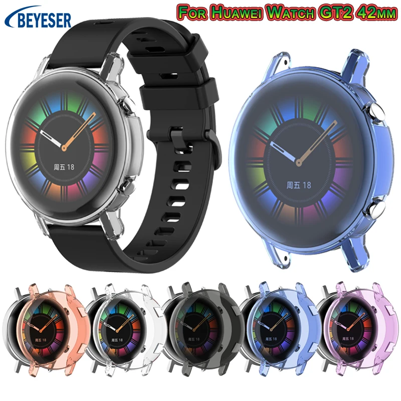

Подходит для Huawei Watch GT2 42 мм ТПУ защитный чехол рамка сменный противоударный защитный чехол полное покрытие