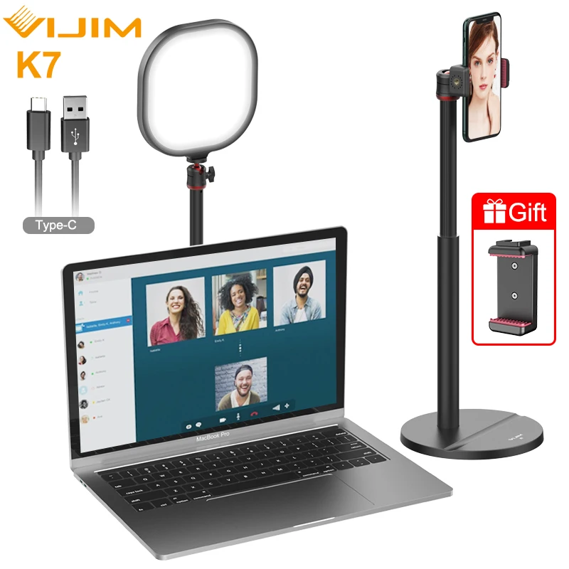 Настольная лампа VIJIM K7 3200K-5600K для видеосъемки Youtube настольная с наполнением на 360