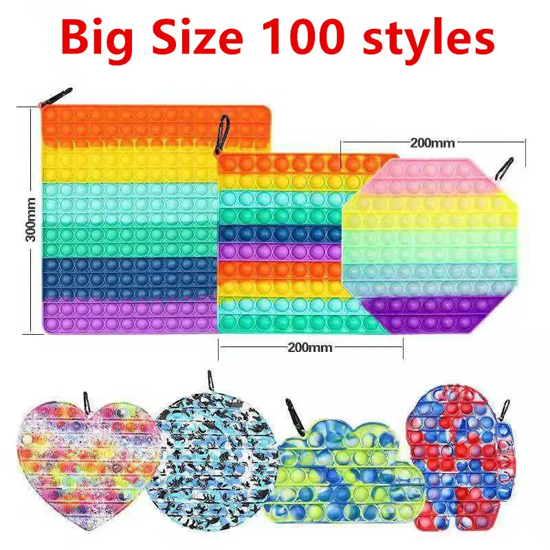 

20/30cm Fidget Reliver Stress Toy Rainbow Push Bubble Antistress Adult Children Simple Dimple To Relieve Autism
