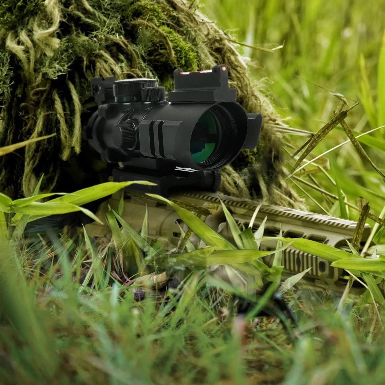 

Tactical Rifle Scope 4x32 Illuminated Reticle Hunting Scope with Mount for 20mm Rail