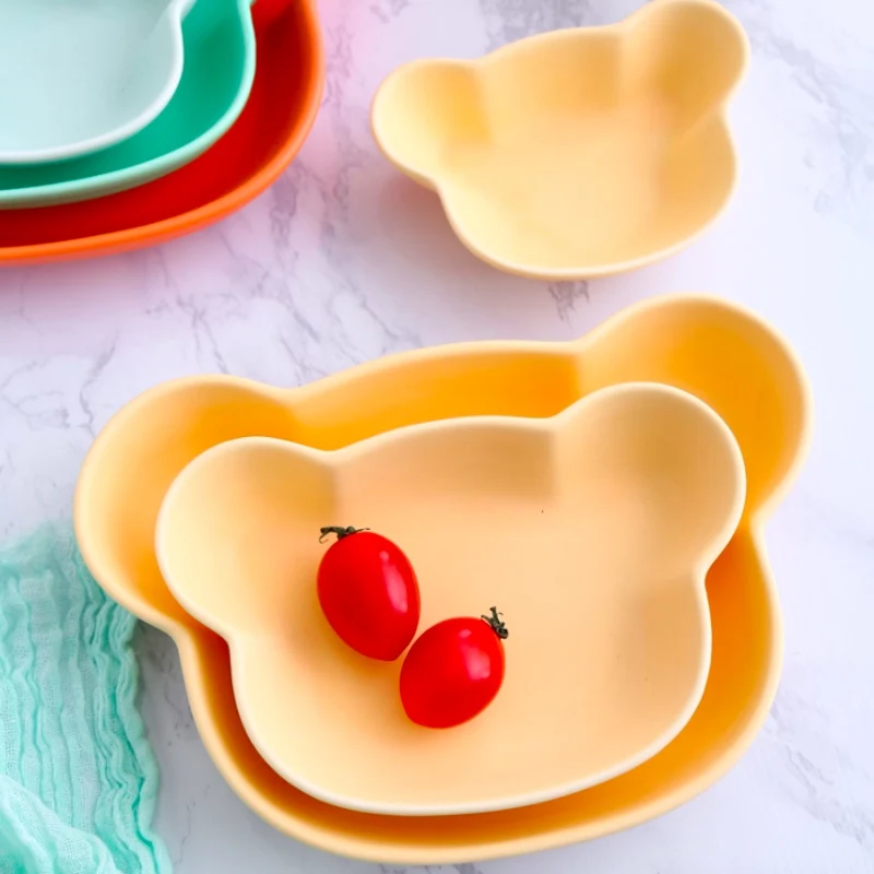 Керамическая миска для детского ужина в форме медведя из мультфильма милый набор