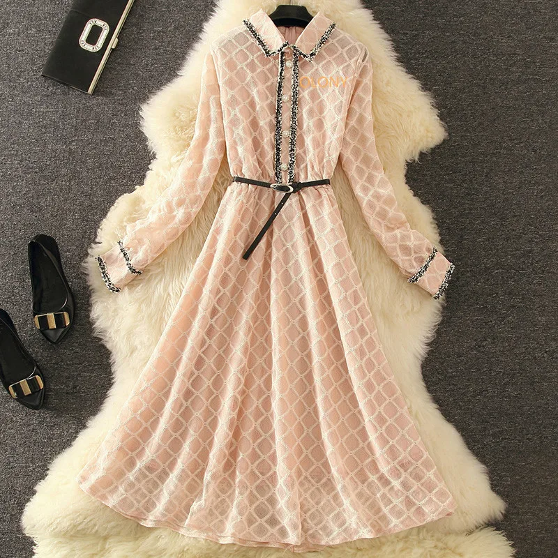 2019 осенняя одежда костюм-платье французская горная основа превосходное