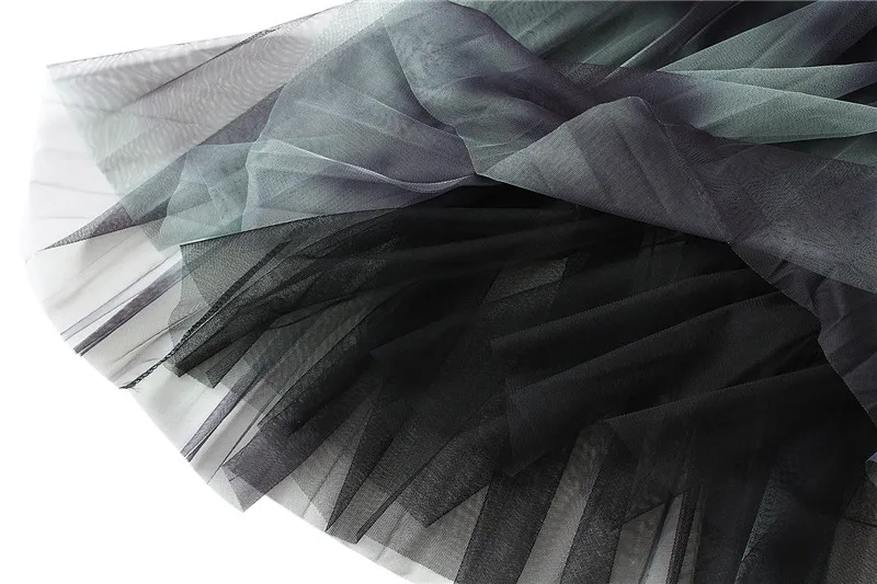 

Holiday Party Pleated Skirts Women Printed Elastic High Waist Layered Mesh Tulle Skirt Summer Fall Ladies Beach Street Bottoms