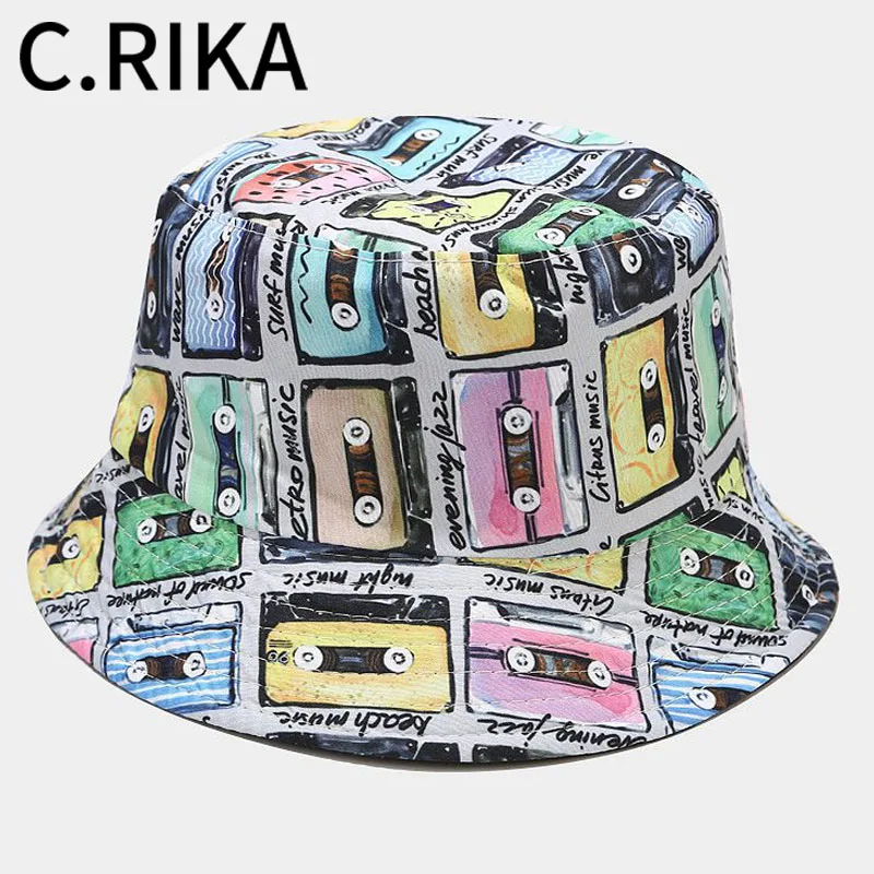 Летняя хлопковая двухсторонняя женская уличная Панама в стиле Харадзюку с