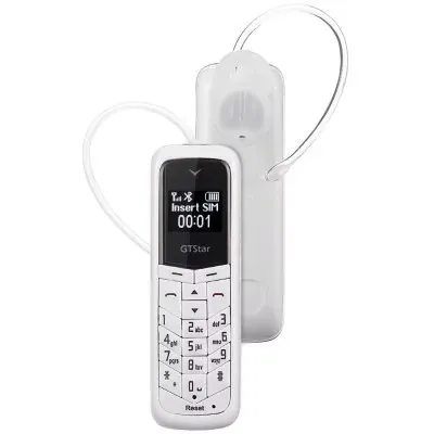 GTSTAR BM50, bluetooth, мини мобильный телефон, 0,66 дюймов, сеть GSM, Bluetooth, набор номера, гарнитура, универсальные мини-наушники, две sim-карты, телефон - Цвет: Белый