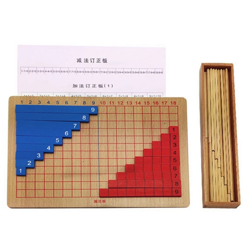 

Wood Montessori Mathematics Teaching Material Addition Subtraction Board Mini Family Set Kids Early Educational Toy