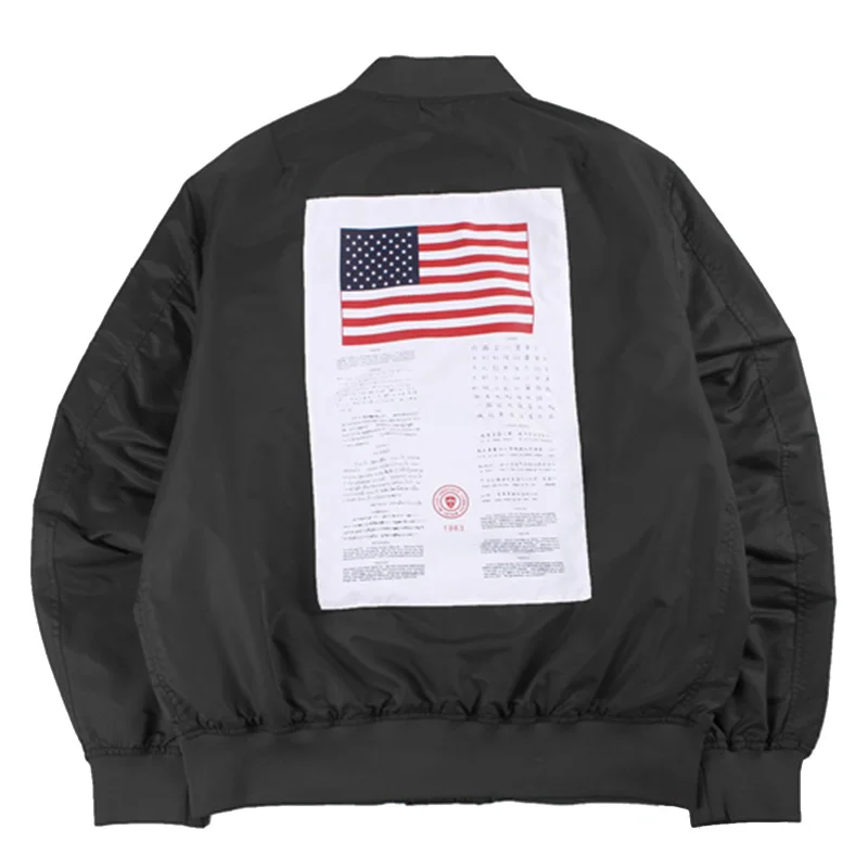 Vintage Back Patch MA1 Bomber Jacket Men Spring Autumn Retro Hip Hop Pilot Coat Man Coat Streetwear Wind Breaker 2023