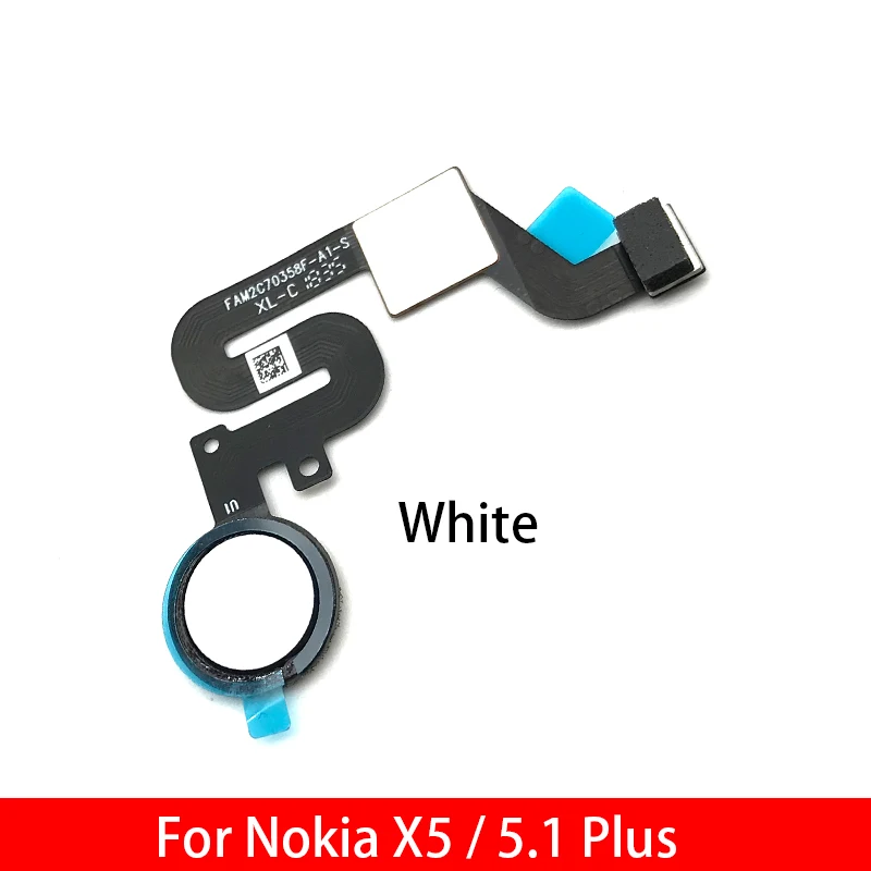 White Абсолютно сенсорный гибкий кабель для Nokia 5,1 Plus/X5 TA-1109 5,8" кнопка Home возврат в меню ключ Flex - Цвет: White