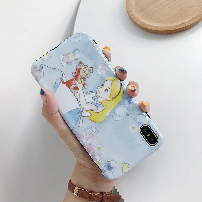Cute Snow White Alice Princess smooth Phone Case For iPhone 6 6S 7 8 Plus X XR XS Max Cases Soft IMD Silicone Back Cover Coque |