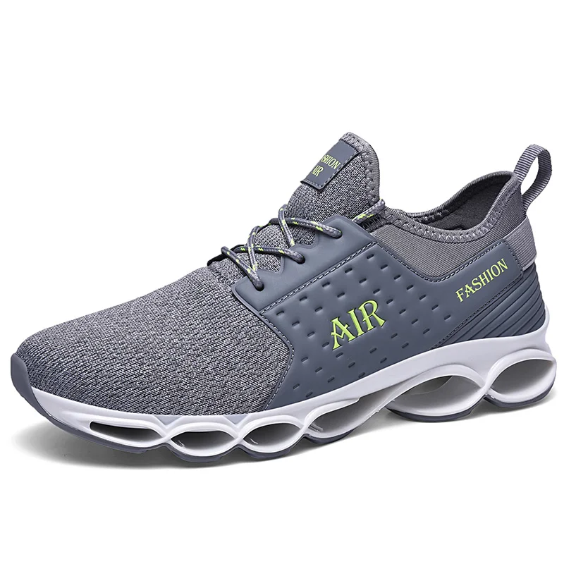 Мужские кроссовки; дышащая повседневная обувь; красовки; Mocassin Basket Homme; удобные легкие кроссовки; Chaussures для мужчин - Цвет: Серый