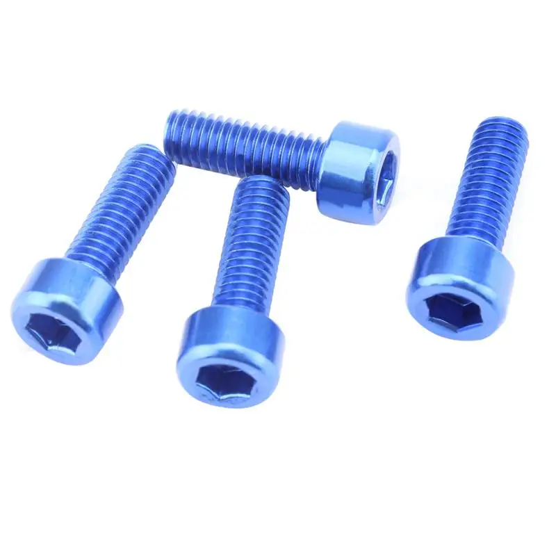 1 Pair Bike Water Bottle Cage Bolts M5 Aluminium Alloy Hex Socket Tapping Screws Blue | Спорт и развлечения