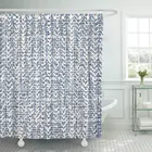 Занавеска для душа из полиэстера, с чернилами шибори, в японском современном стиле, батик, акварель, индиго, бесконечный синий и белый акварельный дизайн, 7 шт.