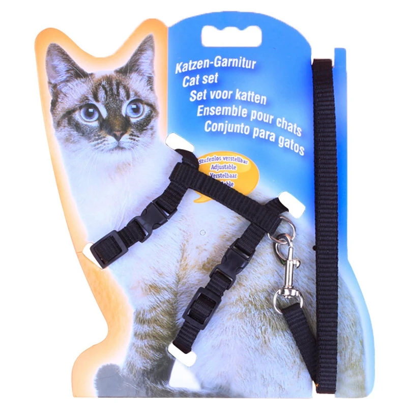 

Pet supplies Nylon Durable Adjustable Cat Leash Chest Strap Cat leash 5 Colors Fashion Cool Hot Sale