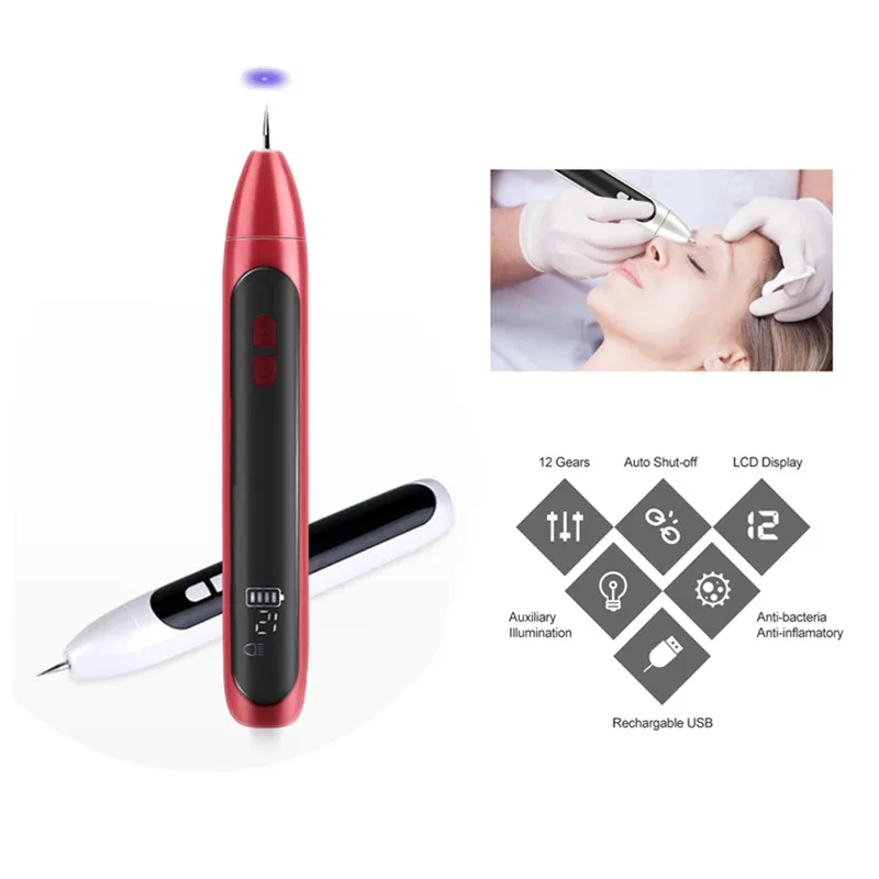 Лазерная плазменная ручка для удаления веснушек с ЖК-дисплеем 12 уровней | Красота