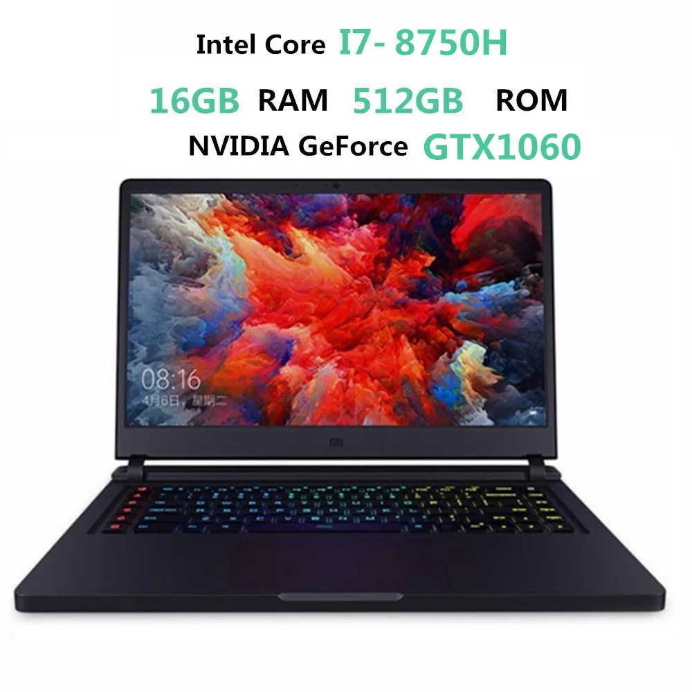 Xiaomi mi ноутбук Ga mi ng 15,6 ''Intel Core i7-8750 Hexa Core 4,1 GHz GTX 1060 16GB 512GB SSD NVIDIA GeForce GTX1060 - Цвет: i7 8750H 16GB 512GB