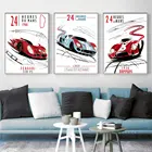 Винтажный Классический автомобильный постер Le Mans Ford GT 40, Картина на холсте, домашний декор, Настенная картина для гостиной, 24 часа в сутки