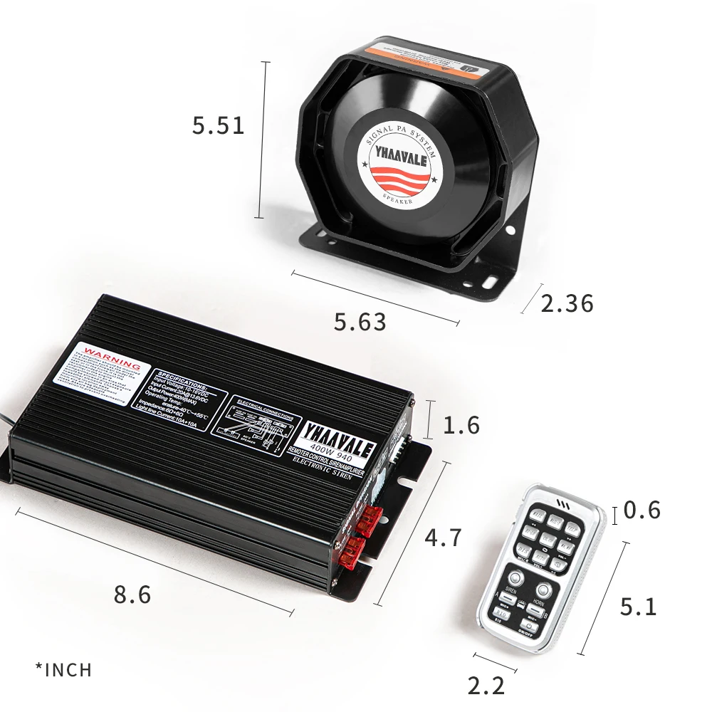 YHAAVALE полицейский автомобиль сирена Рог громкий усилитель Электрический PA