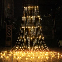 3x3m 320led waterfall curtain icicle led string light outdoor christmas wedding party background window icicle light