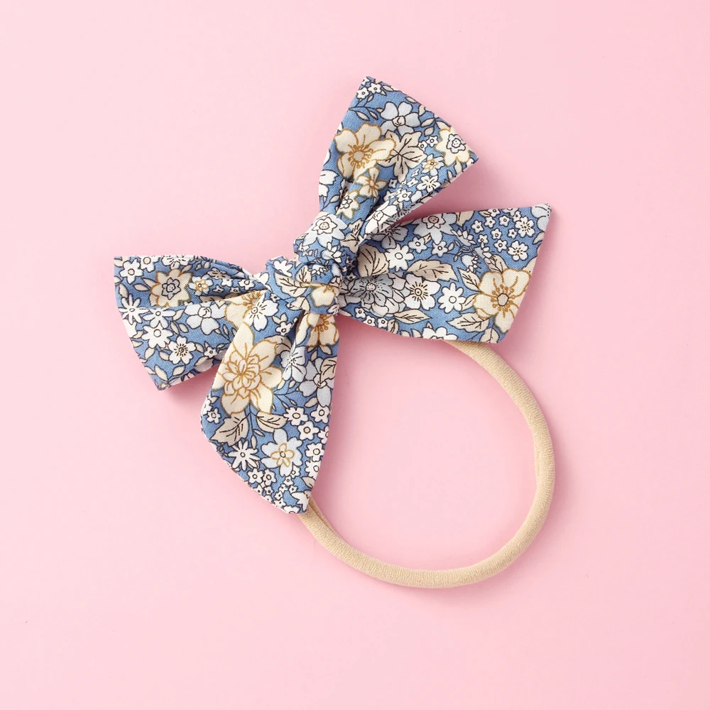 Повязка на голову с бантом лента для волос маленьких девочек эластичная цветами