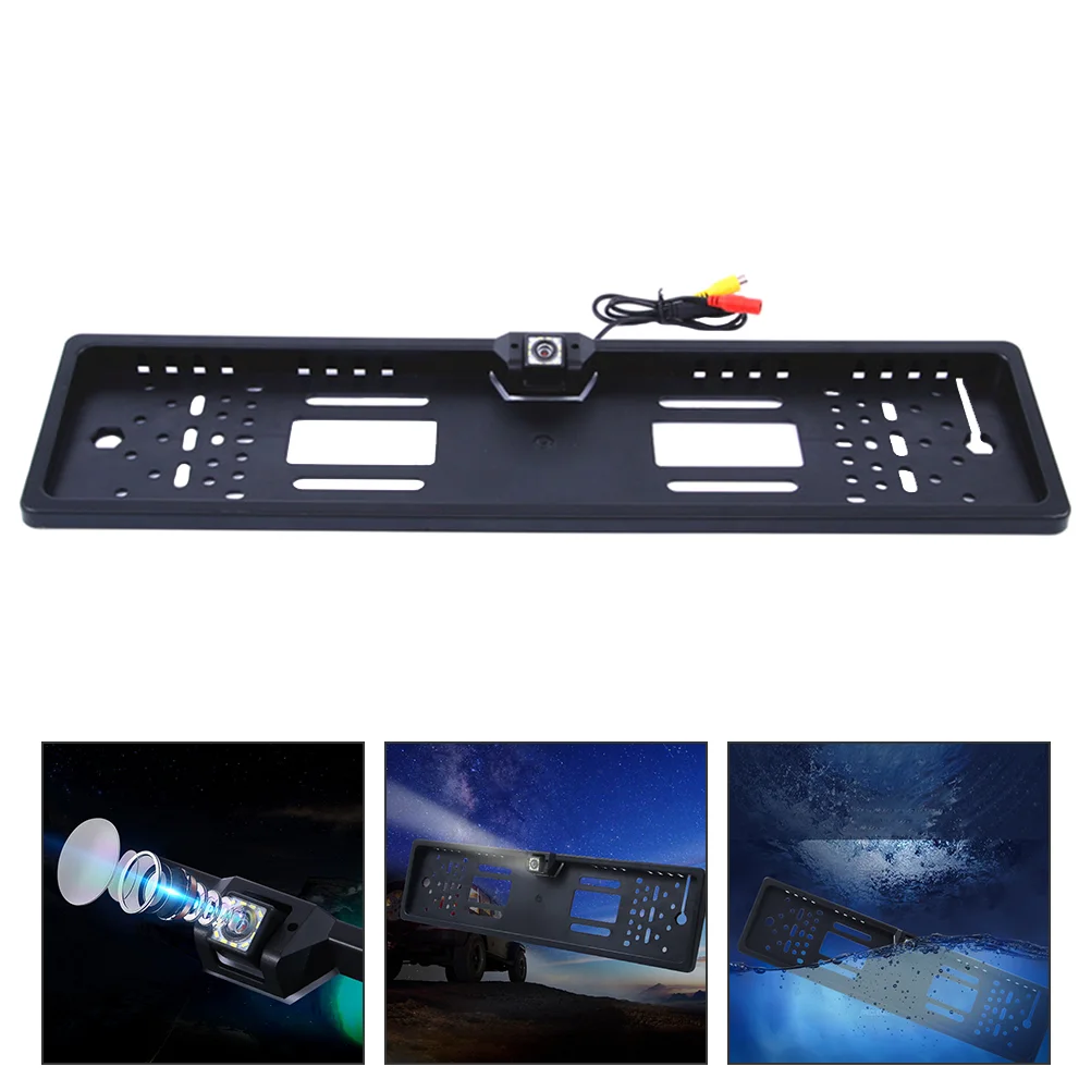 

Waterproof European License Plate Frame Car Rear View LED Camera Plate Frame