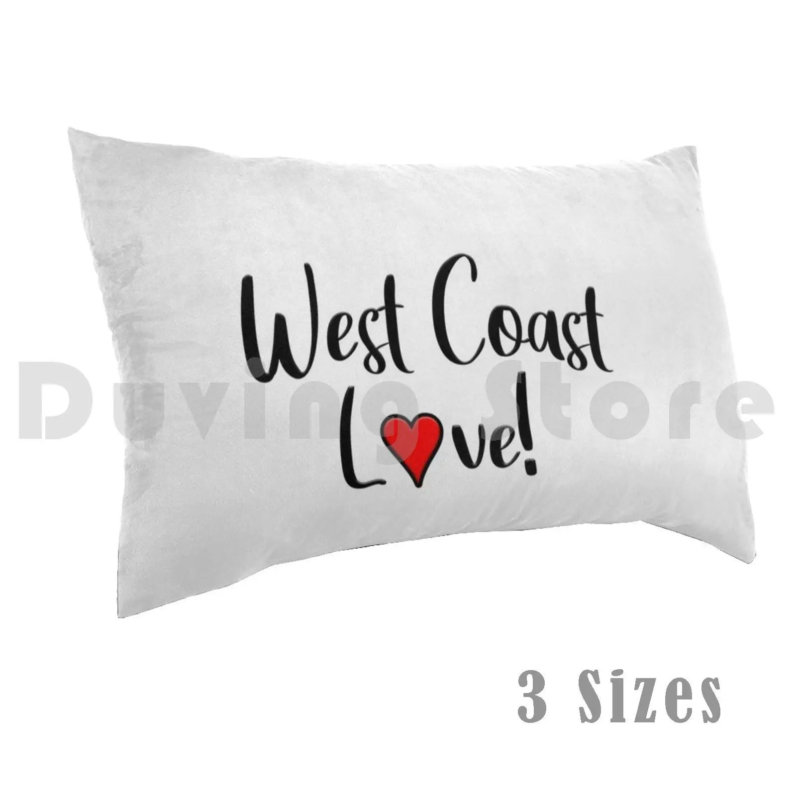 

West Coast Love Pillow Case 20x30 inch West Coast West Coast Love West Side Heart California Retro