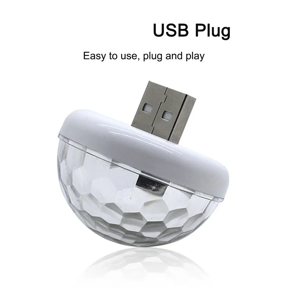 Мини Led Голосовое управление Usb хрустальный магический шар Dj маленький