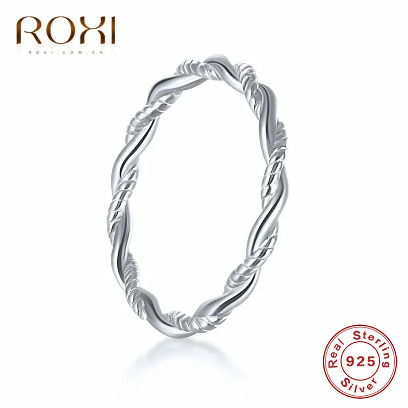 Женское серебряное кольцо ROXI маленькое золотистого цвета скрученный из