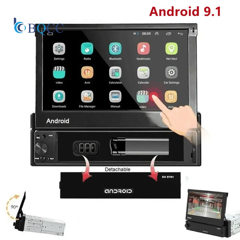 

7 inch Android 9.1 Car Radio 1 Din MP5 Player + Wifi GPS Bluetooth AM/FM Free Offline Map Multimedia Playercam
