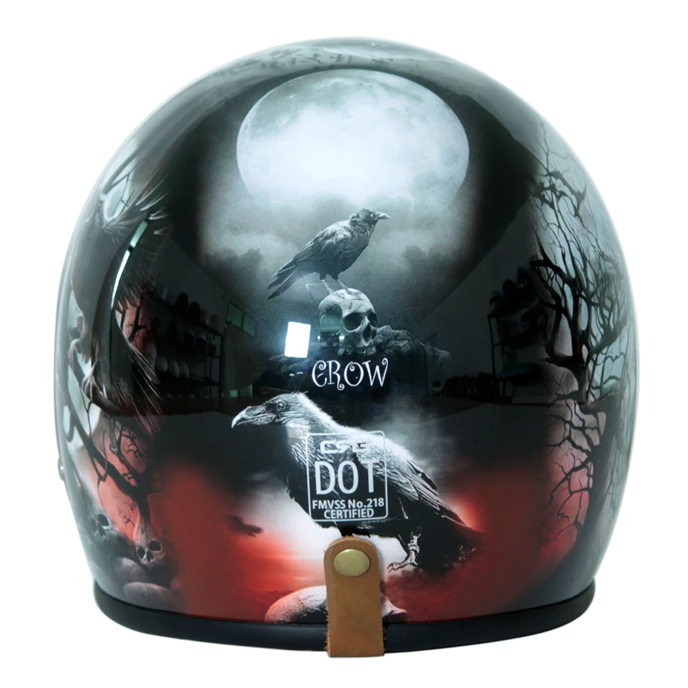 Мотоциклетный шлем с принтом в стиле ретро | Автомобили и мотоциклы