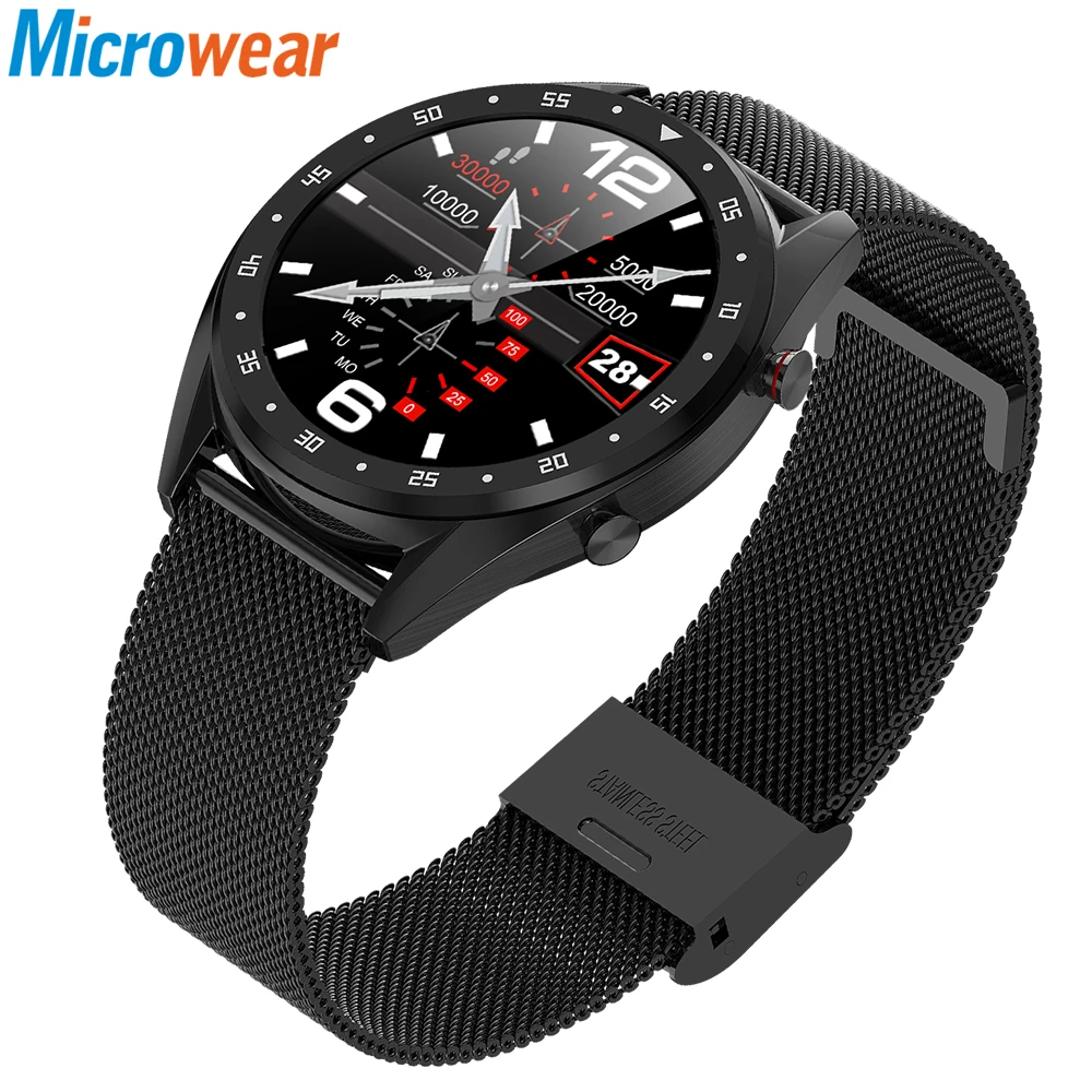 Смарт часы Microwear L7 для мужчин фитнес браслет IP68 водонепроницаемые трекер ЭКГ