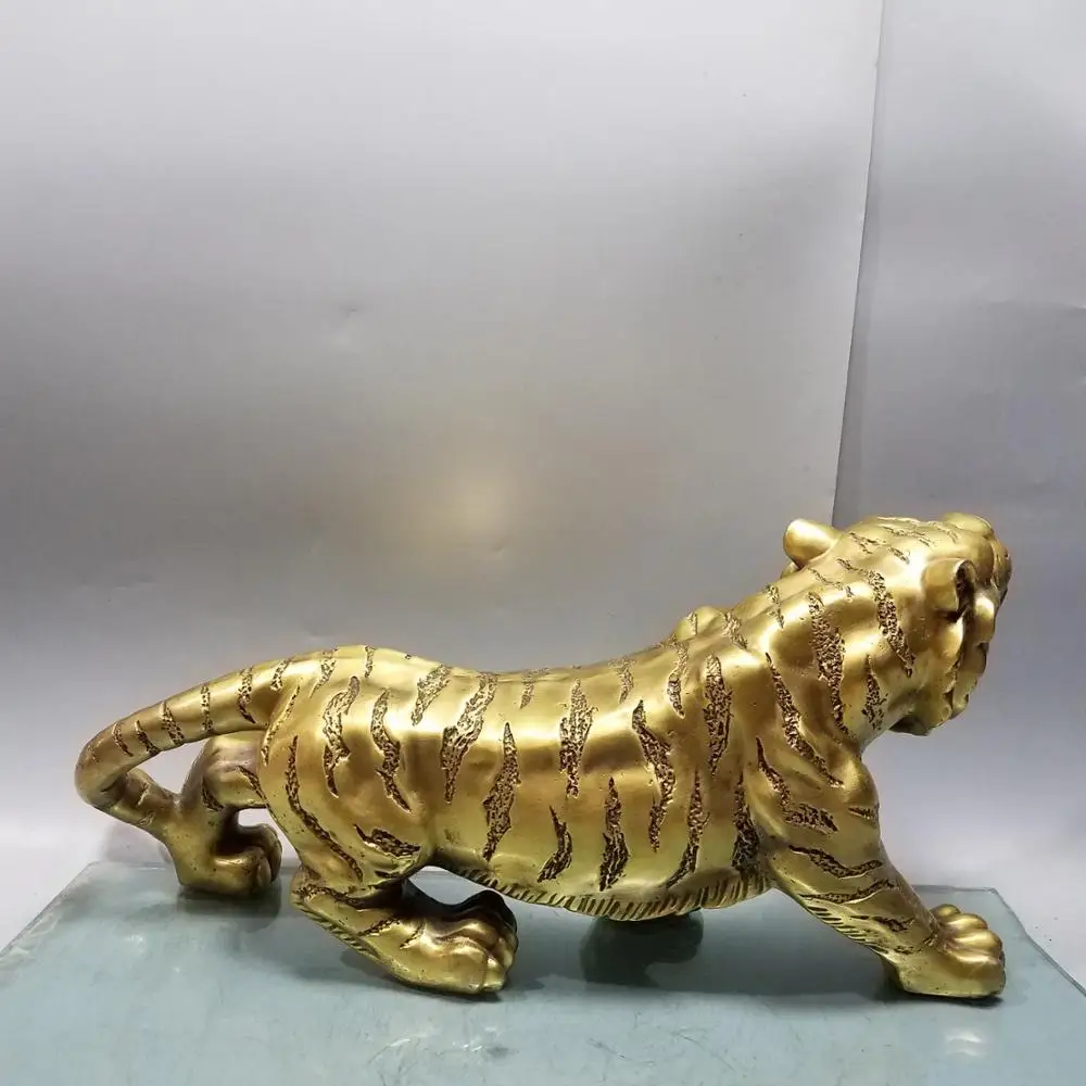 

wedding decoration China Lucky China Seikos red bronze Tiger Statue Zodiac Tiger Statue Siberian Tiger Eye Inlaid With Gem