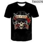 Мужскаяженская футболка с 3D-принтом Guns N Roses, прикольная летняя футболка с коротким рукавом в стиле хип-хоп, 2020