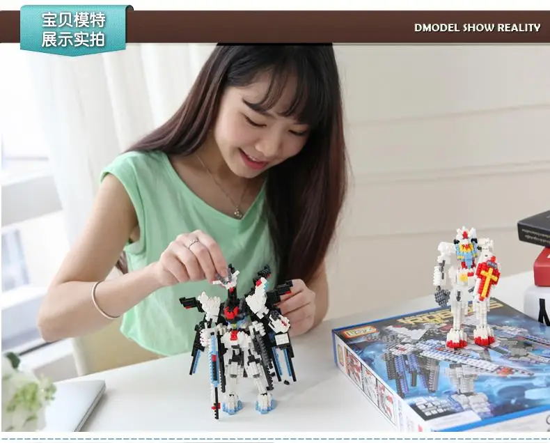 LOZ 3D милый Алмаз строительные блоки кирпичи мобильный костюм робот Гандам RX-78-2