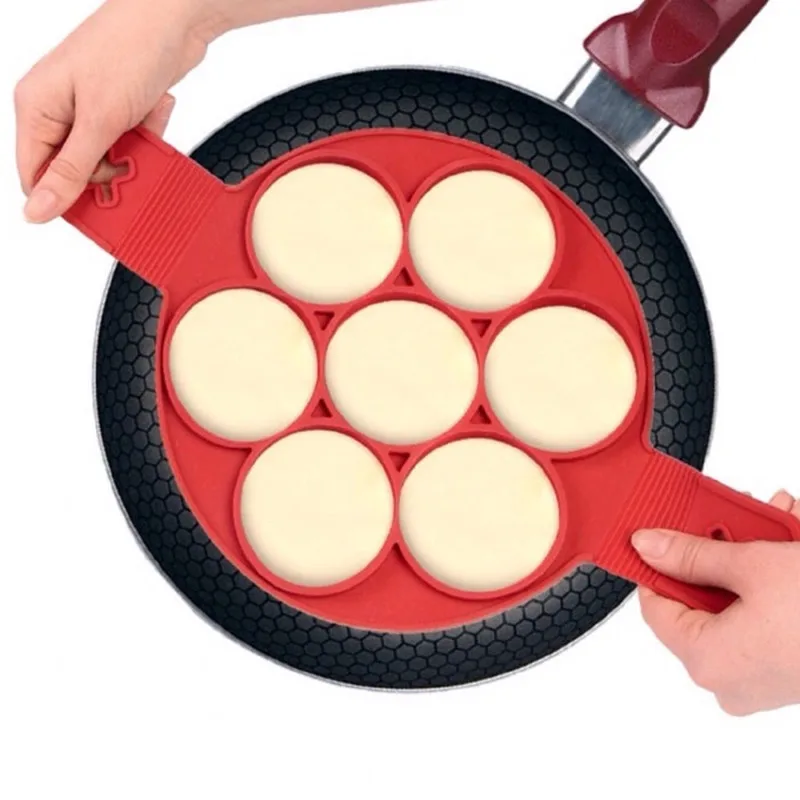Антипригарная форма для яиц и блинчиков силиконовая в форме кольца сковороды