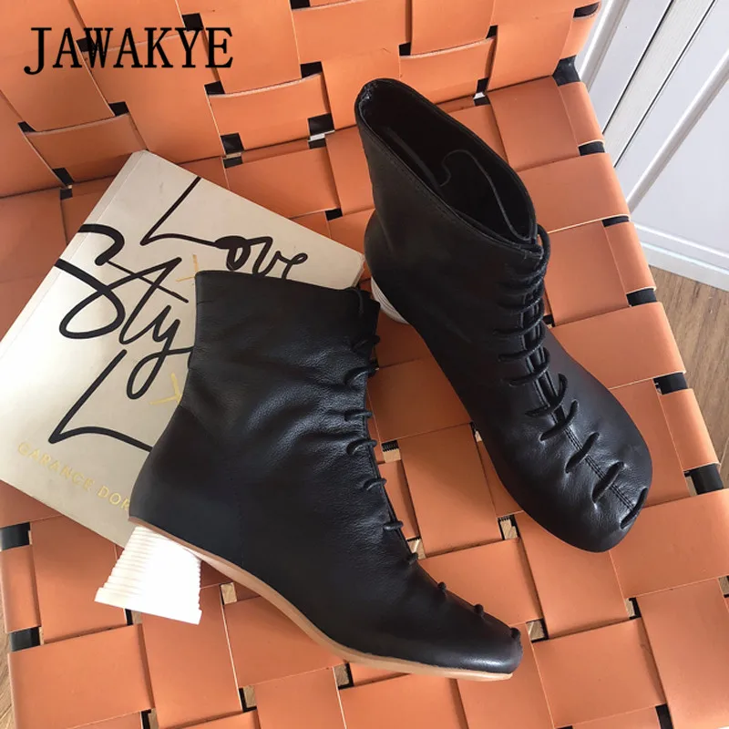 Женские ботильоны на высоком каблуке модельные короткие ботинки из натуральной