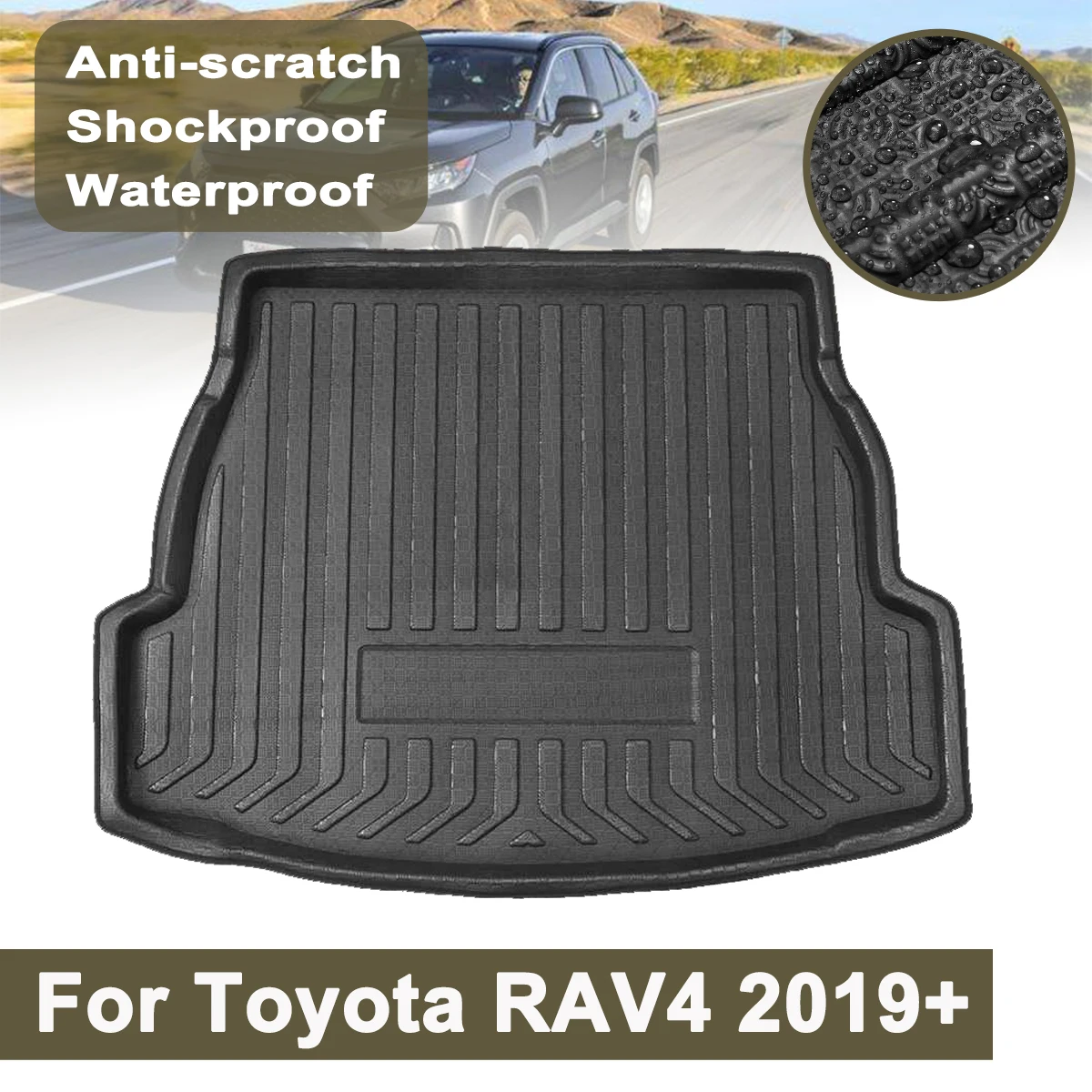 For Toyota RAV4 2019+ Car Rear Trunk Boot Liner Cargo Mat Luggage Tray Floor Carpet Mud Protector Replacement Accessories | Автомобили и