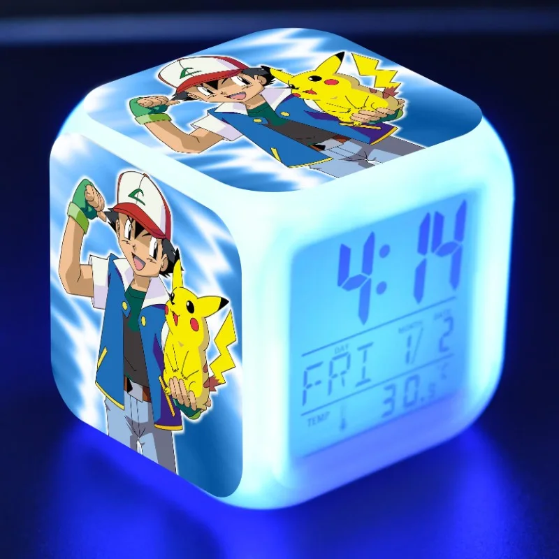Аниме Покемон будильник Led светильник 7 Цвет изменить Пикачу Wake Up пластиковый