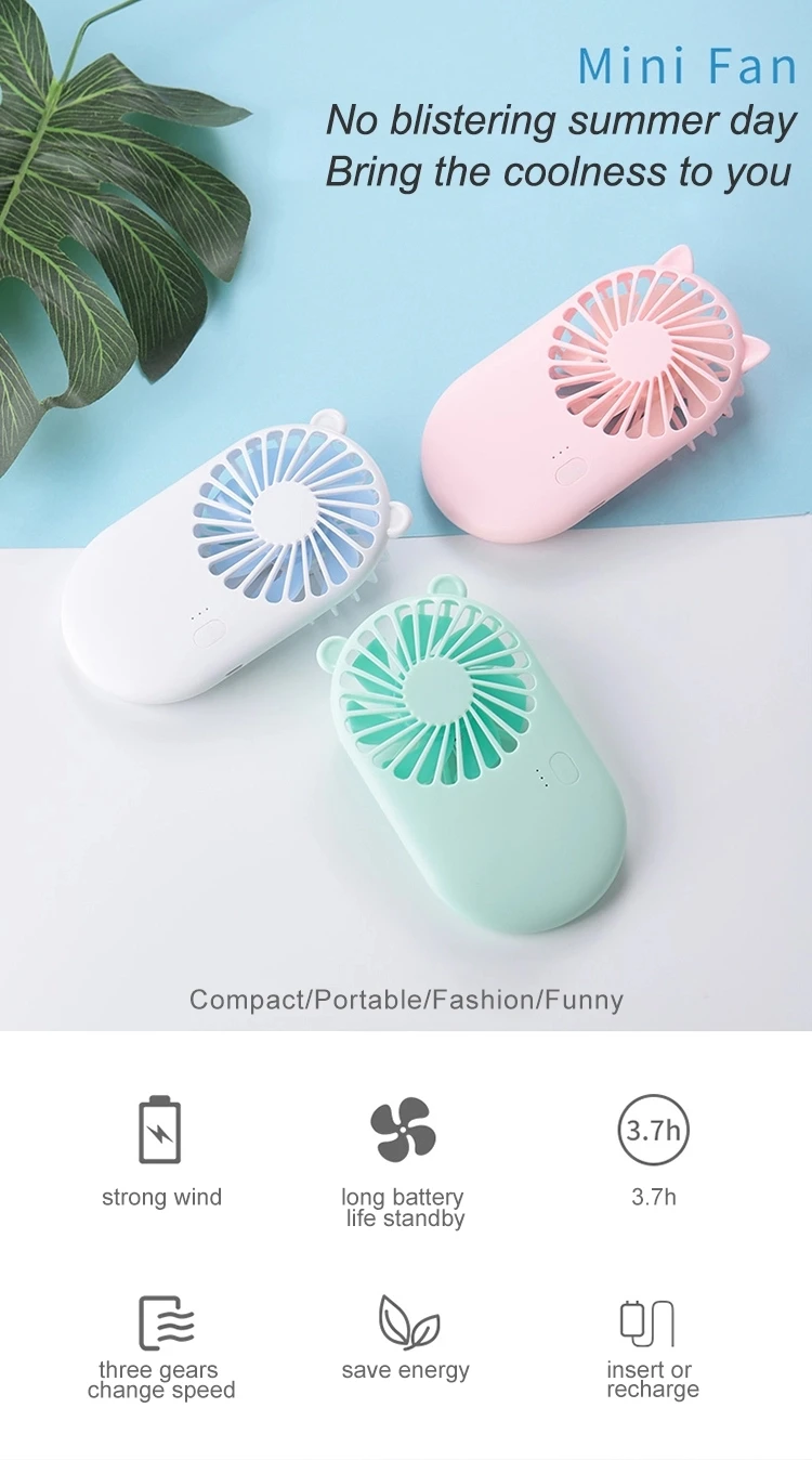 

iHoven Mini Fan USB Rechargeable Portable Handheld Fan Air Cooler Cooling Fans Desk Desktop Fan for Outdoor Office Home