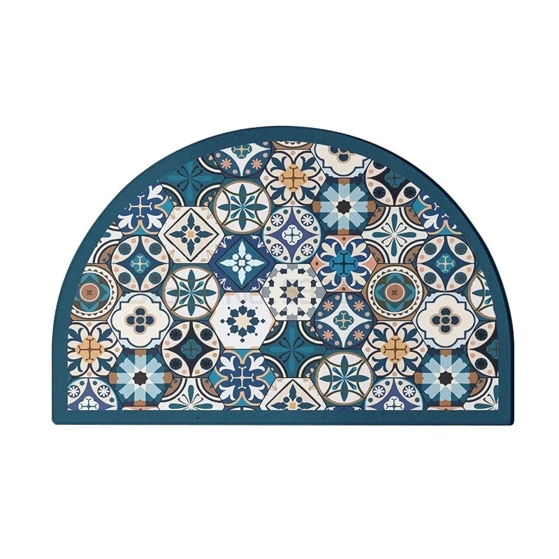 

Diatom mud floor mat in bathroom, water absorbing semi-circular foot mat at the door of toilet, anti-skid mat in toilet